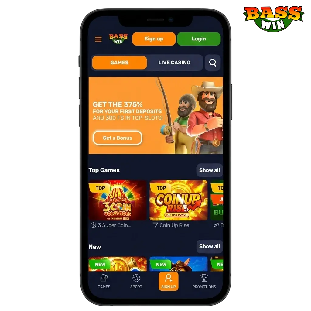 Basswin app on Android and iOS devices